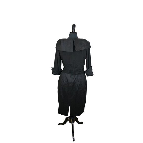 Joseph Ribkoff Black Cocktail Event Dress Portrait Collar Classic 14 - Picture 3 of 5